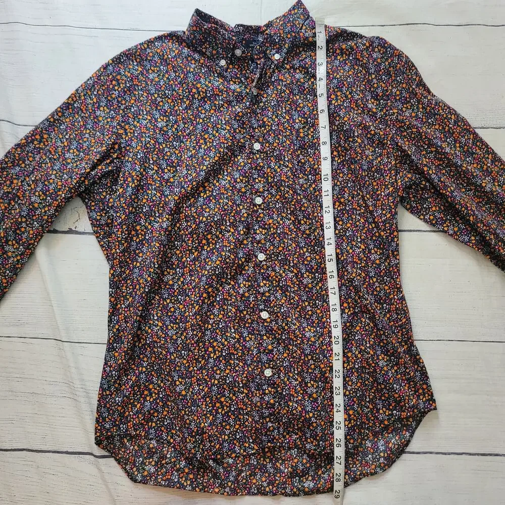 J. Crew Size‎ XL Slim Untucked Flex Floral Button Up Shirt Preppy Casual